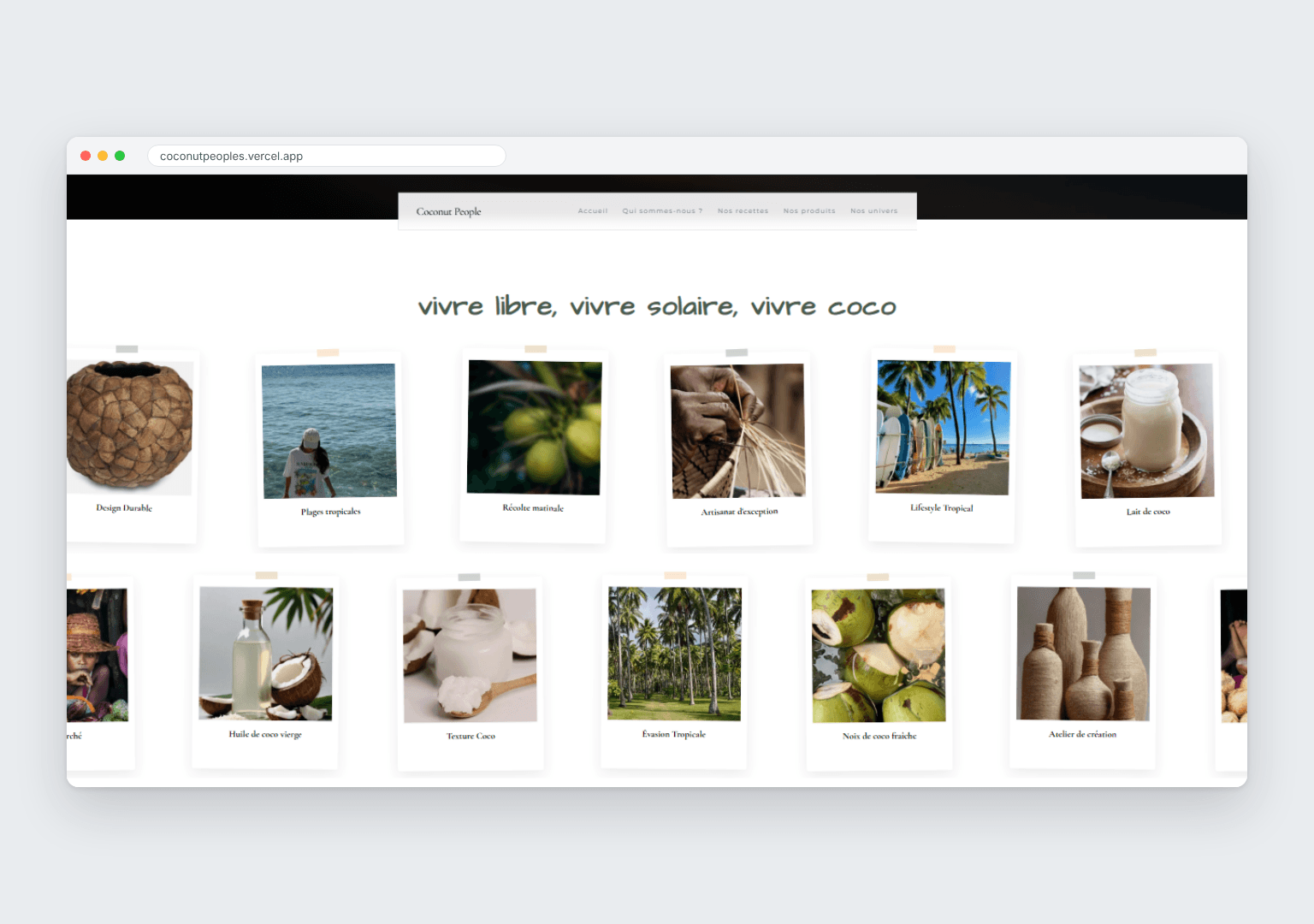 Capture 1 du projet Coconut People